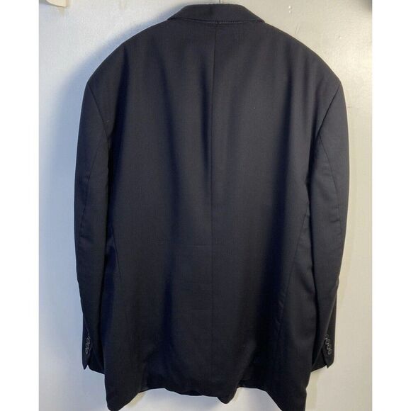 Stafford Suit Jacket 48L Navy Blue 3 Button Blazer - Picture 3 of 16